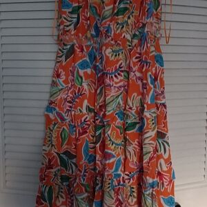 DAVI & DANI Orange Floral Casual Dress